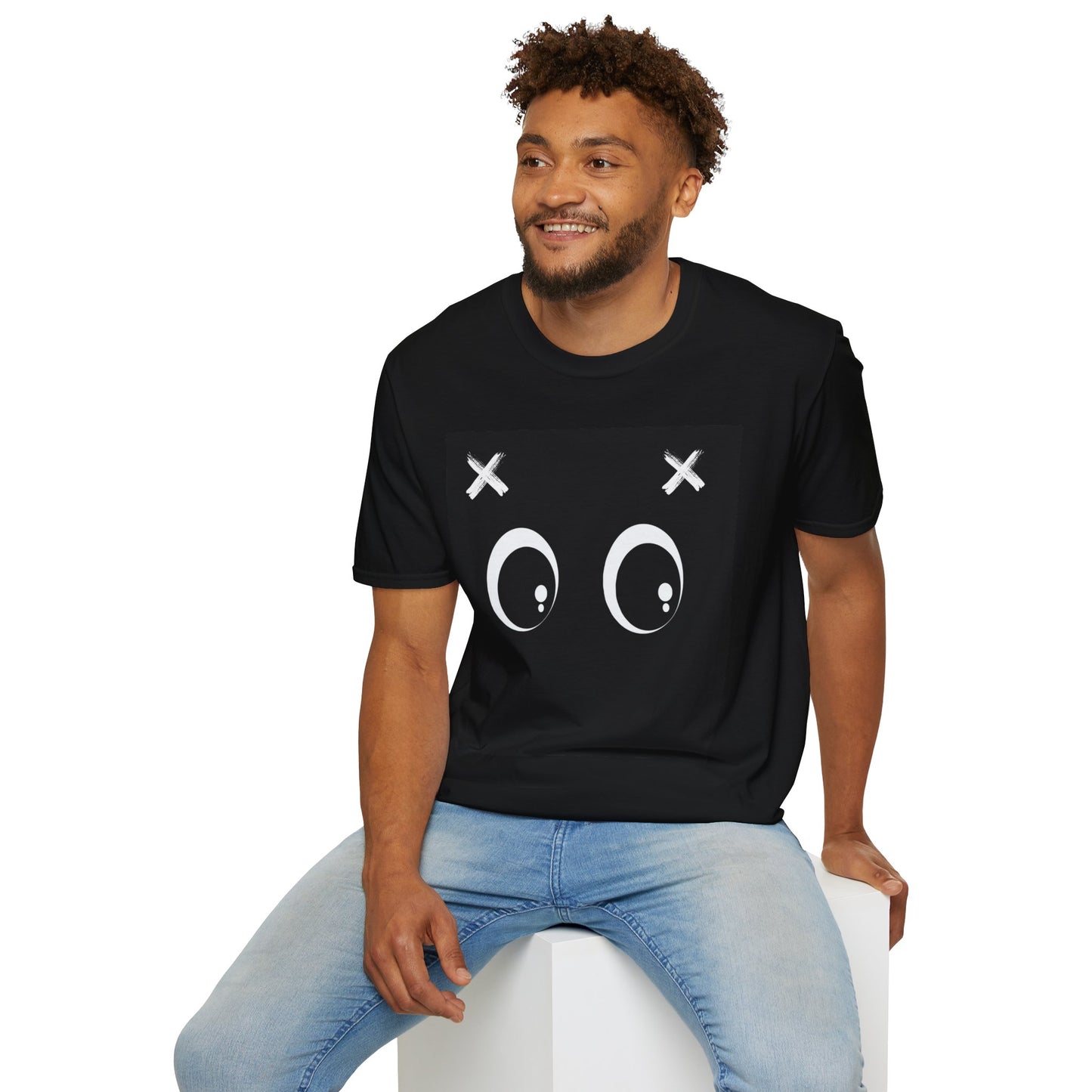 Playful Graphic Unisex Softstyle T-Shirt - Cute Eyes Design